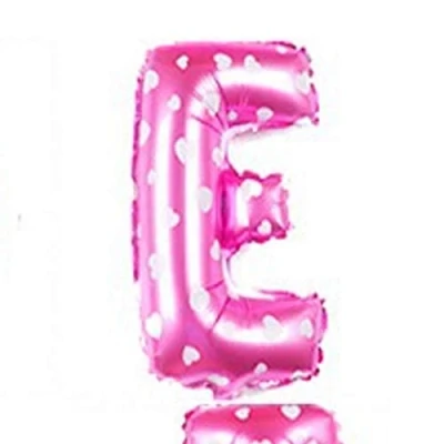 Image of 16&quot; Pink Letter E Foil Balloons Air Filled Self Inflating Birthday Anniversary Wedding Party Banner Decorations