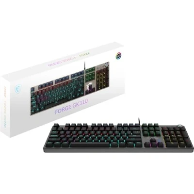 Image of MSI FORGE GK310 Red Switches Mechanical Gaming Keyboard (Linear), Ergonomic Keycaps, Anti Slip Base, RGB LED, USB 2.0 Full Sized