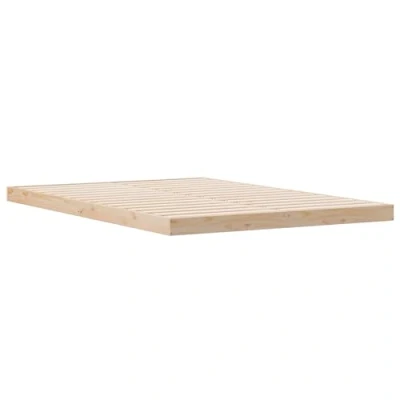 Image of vidaXL Floor Bed Frame White 140x220 cm Solid Wood Pine