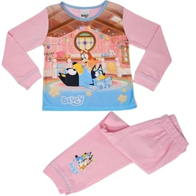 Image of Bluey Girls, Long Sleeved Pyjamas Set also featuring Bingo and Bandit, Multicoloured, Age 18 24 Months