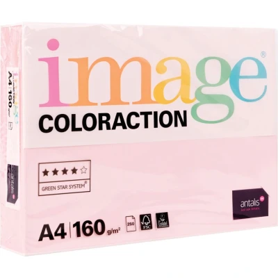 Image of Image Coloraction 160 gsm Card Paper 250 Sheets A4 Pale Pink Suitable for Copiers and Printers