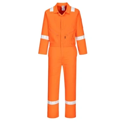 Image of Portwest C814 Iona Lightweight Reflective Cotton Coverall Orange, 4X Large