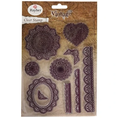Image of RAYHER Vintage Lace Silicon Stamps, 1 9 cm