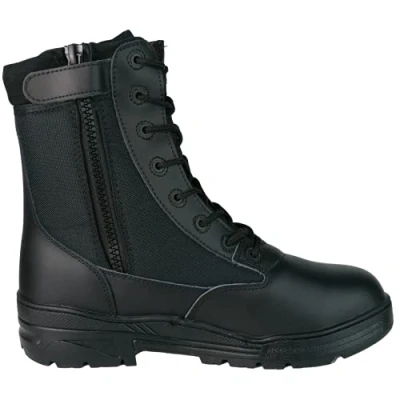 Image of Savage Island Leather Patrol Combat Cadet Black Side Zip Boots Army Military Tactical Security