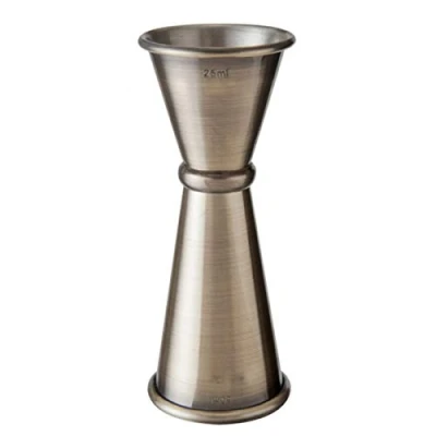 Image of Beaumont Antique Brass Jigger 25ml &amp; 50ml Jigger, Vintage Inspired Barware, Barware