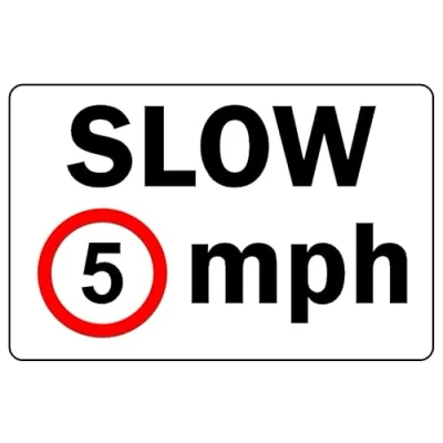 Image of 5mph Slow Safety Sign Self Adhesive Sticker (200mm x 150mm)