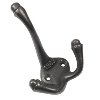 Image of ChromeHardware® 10 X Hand Forged Cast Iron 1883 Antique Triple Coat Hooks