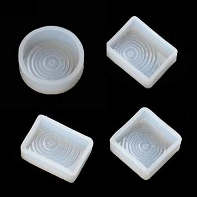 Image of Baiyao 4Pcs DIY Water Ripple Silicone Molds for Jewellery Making,Water Wave Necklace Pendant Epoxy Resin Moulds Jewelry Casting