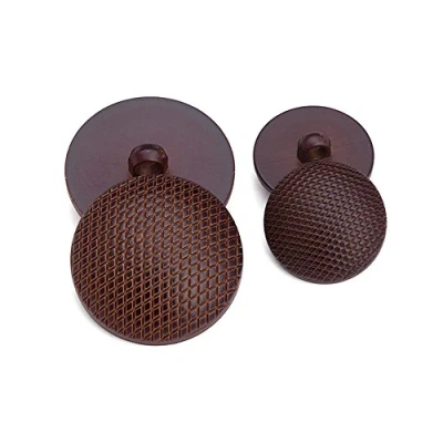Image of Resin Grid Button Suit Coat Garment Metal Shank Mushroom Buttons Sewing Craft DIY Coffee 25mm