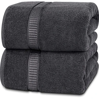Image of Utopia Towels Premium Jumbo Bath Sheet (90 x 180 cm, 8 Pack) 100% Ring Spun Cotton Highly Absorbent and Quick Dry Extra Large Super Soft Hotel Quality Towel (Grey)