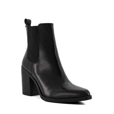 Image of Dune London Womens Ladies Promising Casual Western Boots Black Leather (archived) Size UK 3