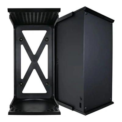 Image of Q View Xbox Series X Wall Mount Clip Bracket Shelf by Plastic Signature Design Made in UK (Black)