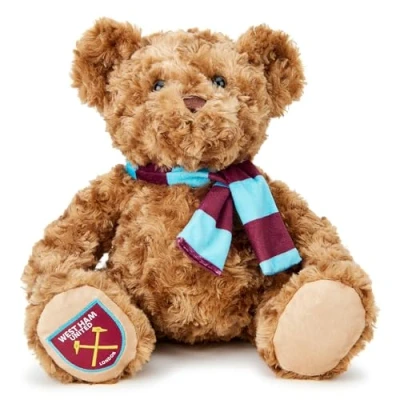 Image of West Ham FC Supersoft Classic Bear 25 cm Officially Licensed Football Soft Toy Plush For Adults And Kids. Come On You Irons (COYI)!