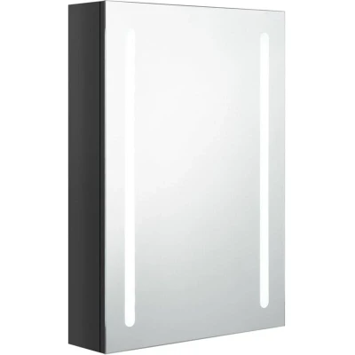 Image of vidaXL LED Bathroom Mirror Cabinet Shining Black 50x13x70 cm