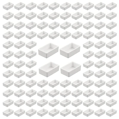 Image of WANDIC Paint Pans, 100 PCS White Full Empty Pans for DIY Watercolor Oils, 3.2 ml Capacity, Modern Style, Metal &amp; Plastic, 3x1.9x1 cm