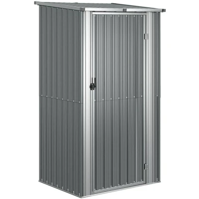 Image of vidaXL Garden Shed Grey 118.5x97x209.5 cm Galvanised Steel