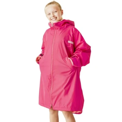 Image of Regatta Kids Spirit Of Adventure Changing Robe Pink Potion 9 13 Yrs