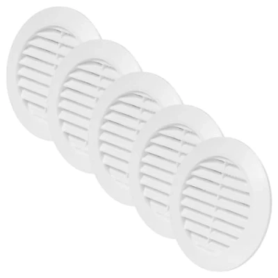 Image of Vent Systems 70 mm / 2.75&quot; Inch Pack of 5 White Door Air Register Ventilation Grille Indoor Grates Bathroom, Cabinet, Garage Through The Cover
