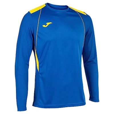 Image of Joma Men&#039;s Championship VII Long Sleeve T Shirt, Royal Blue Yellow, XX Large