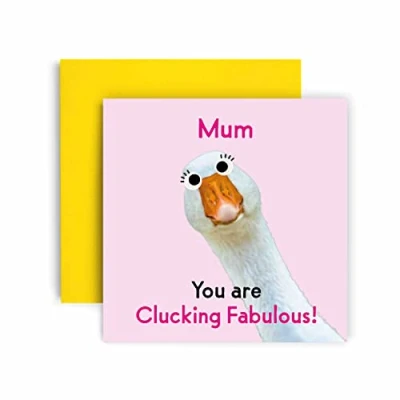 Image of Huxters Birthday Cards for Women Fabulous Goose Mum Happy Card Birthday, Mother’s Day with Lovely Green Envelope Funny (Mum)