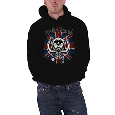 Image of Motorhead Hoodie British Warpig Band Logo Official Mens Black Pullover L