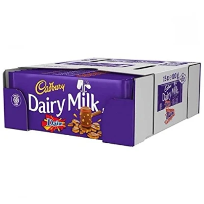 Image of Cadbury Dairy Milk with Daim Chocolate Bar 120g Box of 15