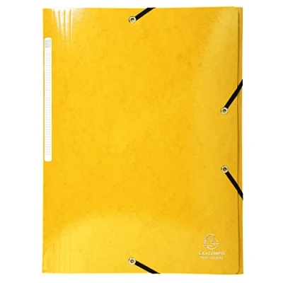 Image of Exacompta Ref 55828E Iderama Collection Elasticated 3 Flap Folder Suitable for A4 Documents, 425gsm Glossy Coated Pressboard, FSC Certified Yellow (Pack of 25)