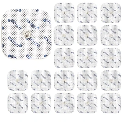 Image of 20 Electrodes Compatible with COMPEX TENS EMS Pads Easy snap 5x5cm Button Connection 3.75mm axion Brand Quality