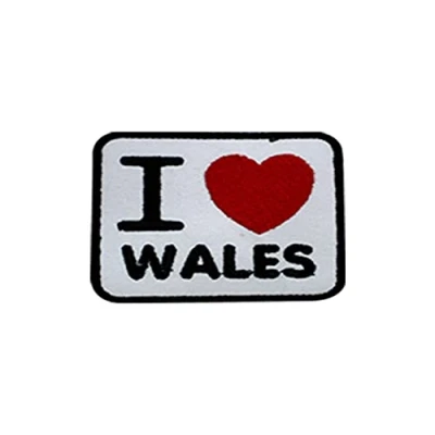 Image of I Love Wales Patch Iron On Sew Embroidery Badge Country