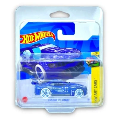 Image of Hot Wheels Custom &#039;11 Camaro (Blue) 4/10 HW Art Cars 2023 36/250 (Short Card) COMES IN A KLAS CAR KEEPER PROTECTIVE COLLECTORS CASE HKH48