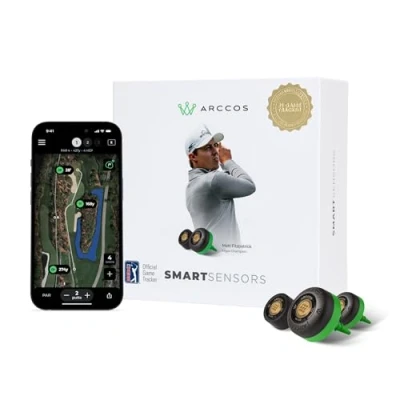 Image of Arccos Smart Sensors (Gen 4): Automatic Golf Game Tracking System, A.I. Powered GPS Rangefinder &amp; Club Distances