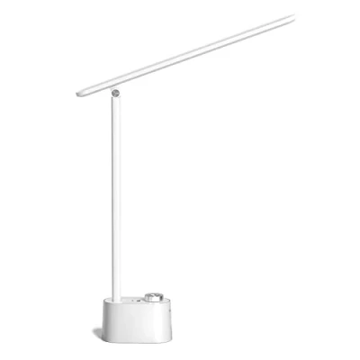 Image of Honeywell LED Desk Lamp with USB Charging Ports, Sunturalux™ HWT H01 Stepless Dimmable Eye Caring Light for Home Office, Foldable Small College Dorm Lamp, Table Bedroom Bedside White