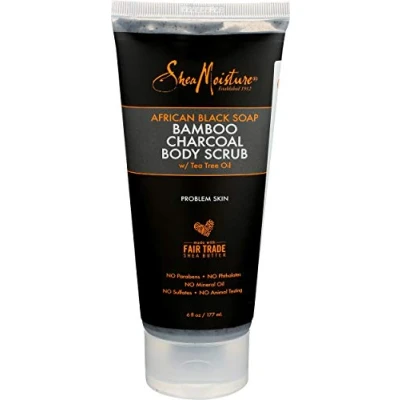 Image of Shea Moisture African Black Soap Charcoal Body Scrub, 6 oz