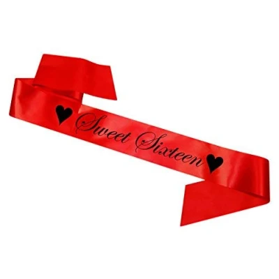 Image of My Pretty Little Gifts Sweet Sixteen Sash Red