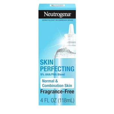 Image of Neutrogena Skin Perfecting Daily Liquid Facial Exfoliant with 9% AHA/PHA Blend for Normal &amp; Combination Skin, Smoothing Brightening Leave On Exfoliator, Oil Fragrance Free, 4 fl. oz