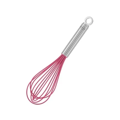 Image of Rösle 13586 Whisk 27 cm, Silicone 18/10 Stainless Steel, Pink, Silver