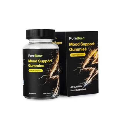 Image of High Strength Mood &amp; Energy Gummies Extra Boost with Vitamin B12, Maca Root, Ashwagandha L Arginine Caffeine Free Natural Enhancer 60 Berry Flavour