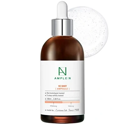 Image of CORÉANA AMPLE:N VC Shot Ampoule 3.38 fl. oz. (100ml) Anti Aging Skin Clearing Facial Serum, Reduce Fine Lines, Sun Damage, For Dark Spots, Radiant Skin, Even and Tone