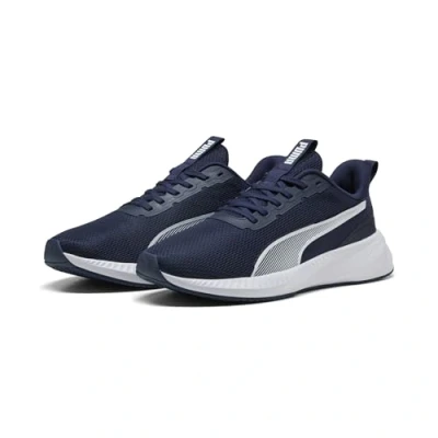 Image of PUMA Unisex Flyer LITE 3 Road Running Shoe, Navy White, 4 UK