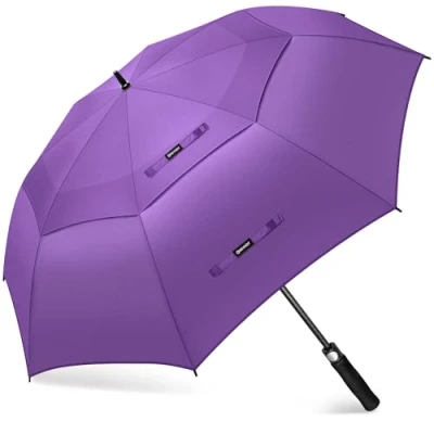 Image of KEYHOT Golf Umbrella Windproof Strong 68 Inch Large Golfing Automatic Open Extra Double Canopy Vented for Men Women (Purple)
