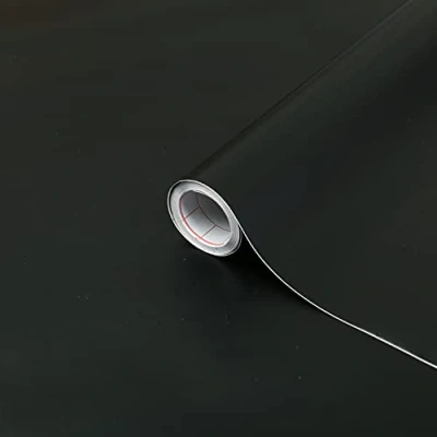 Image of Vinyl Warehouse 5m x 67.5cm d c fix Matt Black Sticky Back Furniture Kitchen Wrap 200 8031