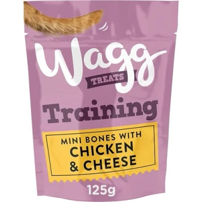Image of Wagg Training Mini Bones Chicken &amp; Cheese Dog Treats 125g (Pack of 7) Oven Baked