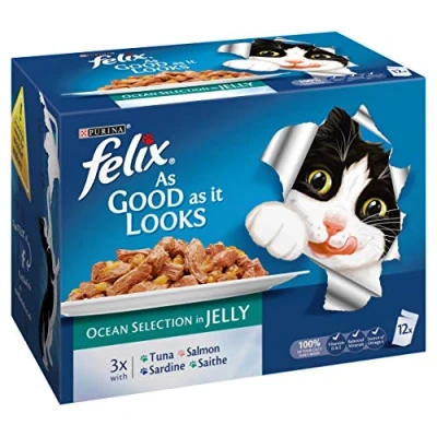 Image of Felix As Good It Looks Cat Food Ocean 4 x 12 100g (48 Pouches)