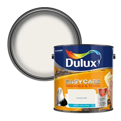 Image of Dulux Easycare Washable And Tough Matt Emulsion Paint For Walls Ceilings Pure Brilliant White 2.5 Litres