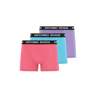 Image of ANTONIO ROSSI (3/6 Pack) Men&#039;s Fitted Boxer Hipsters Mens Boxers Shorts Multipack with Elastic Waistband Cotton Rich, Comfortable Underwear, Purple, Pink, Blue (3 Pack), XL