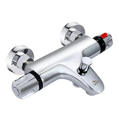 Image of Chrome Thermostatic Bath Shower Mixer, Uten 38C Safety Lock Anti Scald, Faucet Bathroom Accessories Smart Thermostat, Modern Mixer Tap Style