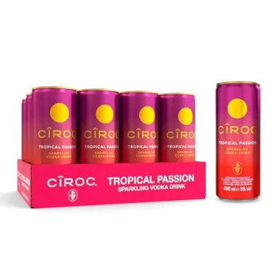 Image of Ciroc Premium Vodka │ Tropical Passion Sparkling Drink 5% vol 12x250ml Ready To Exotic Fruit Flavours Cans