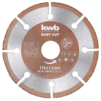 Image of kwb 790140 Easy Cut Universal Carbide Cutting disc 115 mm x 1.0 mm, Flex for Various Materials, bore 22.23 115mm