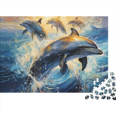 Image of Dolphins 1000 Piece Jigsaw Puzzles for Adults Educational Games &amp; Kids Age 12 Years Up Puzzle