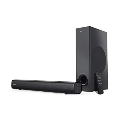 Image of CREATIVE Stage 2.1 Channel Under monitor Soundbar with Subwoofer for TV, Computers, and Ultrawide Monitors, Bluetooth/Optical Input/TV ARC/AUX in, Remote Control Wall Mounting Kit